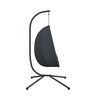 Hanging Egg Chair with Stand Anthracite Fabric and Steel