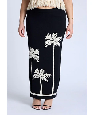 Eloquii Plus Intarsia Column Skirt