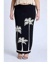 Eloquii Plus Intarsia Column Skirt