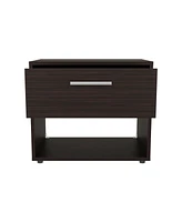 Noxen Nightstand, 1 Drawer, 1 Shelf, 4 Legs, Walnut