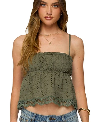 Edikted Women's Orian Eyelet Babydoll Tank Top