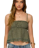 Edikted Women's Orian Eyelet Babydoll Tank Top