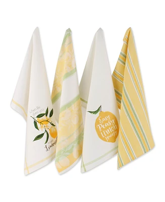 Design Imports Lemon Bliss Dishtowel, Set of 4