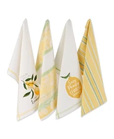 Design Imports Lemon Bliss Cotton Dishtowel Set, 18" x 28"