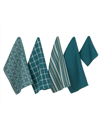 Design Imports Assorted Everyday Cotton Dishtowel and Dishcloth, Set of 5