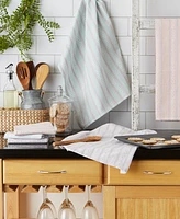 Design Imports Assorted Daisy Dobby Cotton Dishtowel and Dishcloth, Set of 6