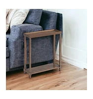 Set of Two Rectangular End Tables with Shelf – Practical and Stylish Wood for Small Spaces