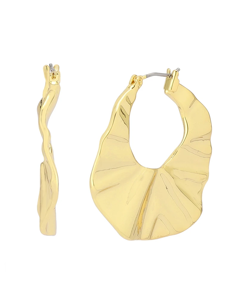 Robert Lee Morris Soho Gold Textured Hoop Earrings