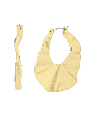 Robert Lee Morris Soho Gold Textured Hoop Earrings