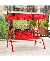 2 Person Kids Patio Swing Porch Bench with Canopy