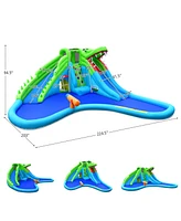 7-in-1 Inflatable Bounce House with Splashing Pool without Blower