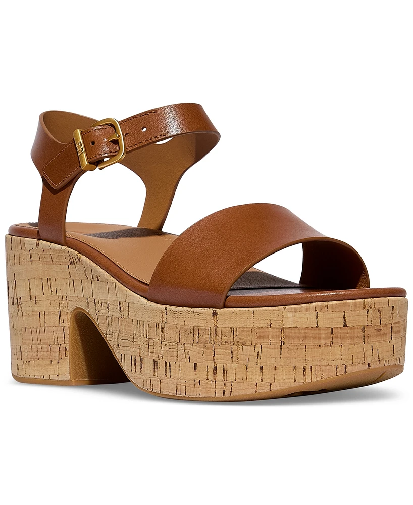 FitFlop Women's Strappy Leather Cork Platform Sandals