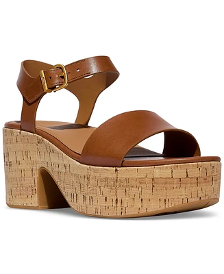 FitFlop Women's Strappy Leather Cork Platform Sandals