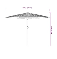 Garden Parasol with Steel Pole Brown 105.5"x105.5"x89"