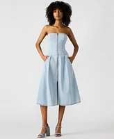 Steve Madden Women's Isla Strapless Denim Midi Dress