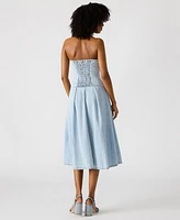 Steve Madden Women's Isla Strapless Denim Midi Dress