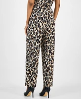 Ak Anne Klein Petite Printed High Rise Wide Leg Pants