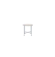 Contemporary Round End Table – Manufactured Wood and Metal Design