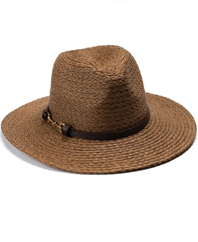 Vince Camuto Panama Hat with Horse Bit Band