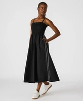 Steve Madden Women's Kit Smocked Side-Striped Midi Dress