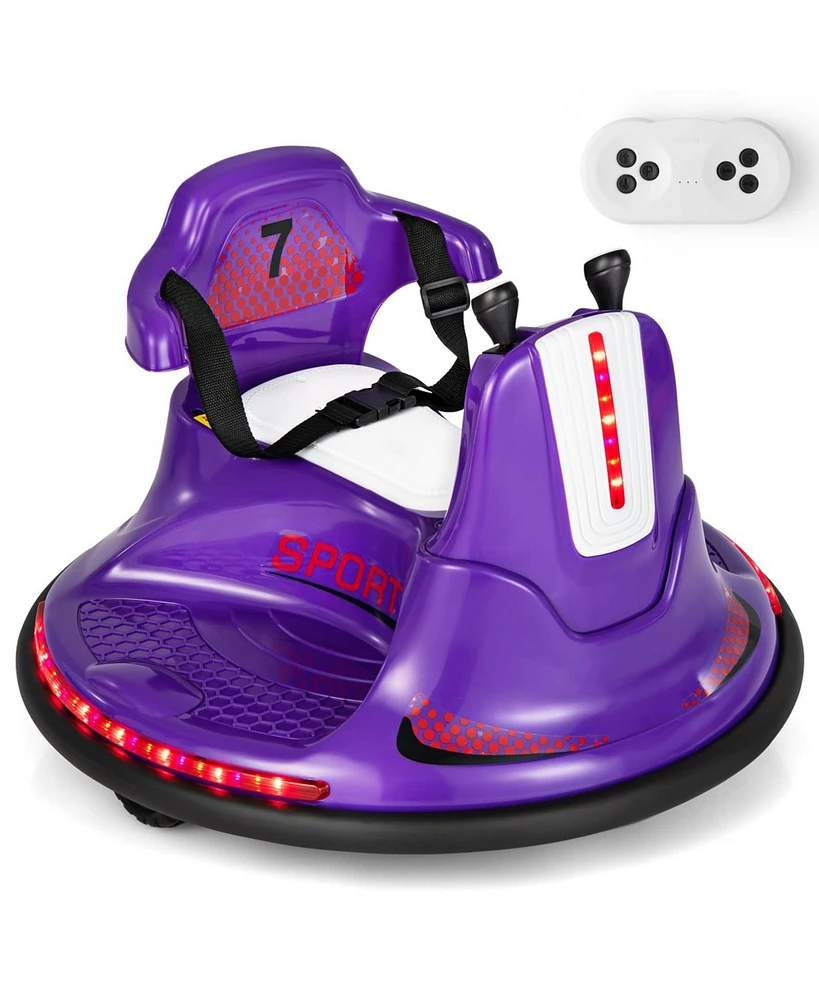 12V Kids Ride On Bumper Car with Remote Control Lights and Music
