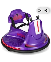 12V Kids Ride On Bumper Car with Remote Control Lights and Music
