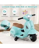 Licensed Vespa Kids Ride on Motorcycle with Led Headlight and Horn Sound