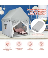Kids Large Play Castle Fairy Tent with Mat