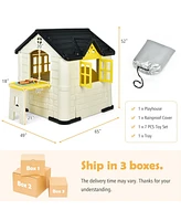 Kid's Playhouse Pretend Toy House For Boys and Girls 7 Pieces Toy Set