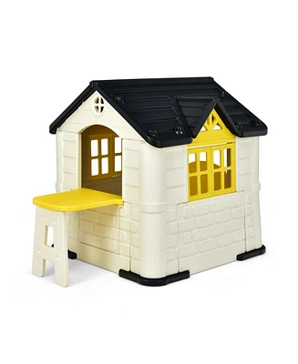 Kid's Playhouse Pretend Toy House For Boys and Girls 7 Pieces Toy Set
