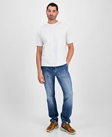 Guess Men's David Short Sleeve Floral Applique Crewneck T-Shirt