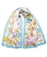 Bouquet - Long Satin Silk Scarf for Women