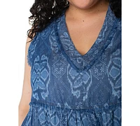 Liverpool Los Angeles Plus Sleeveless Frayed Dress