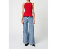 WeWoreWhat Women's High Straight Neck Top