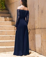Cupshe Women's Elegant Lace Off-Shoulder Wide-Leg Jumpsuit
