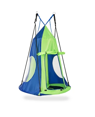 2-in-1 40 Inch Kids Hanging Chair Detachable Swing Tent