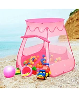 Pink Portable Kid Play House Play Tent with 100 Balls