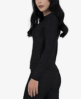 Terese Sydonna Women's Long-Sleeve Black Sculpting Knit Top