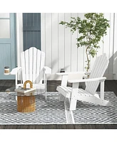 Gymax Patio Hips Outdoor Weather Resistant Slatted Chair Adirondack w/ Cup Holder