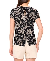 Vince Camuto Women's Printed Keyhole Top
