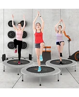 36 Inch Mini Folding Trampoline Portable Recreational Fitness Rebounder-Silver
