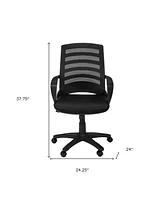 Black Polyester Seat Swivel Adjustable Task Chair Mesh Back Plastic Frame
