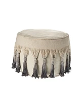 20" Beige 100% Cotton Ottoman