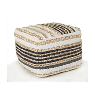 18" Tan Jute Ottoman