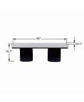 Upholstered Bed End Bench with Chunky Round Legs Modern Boucle Fabric Accent for Bedroom Living Room Entryway Footrest Seating-The Pop Home