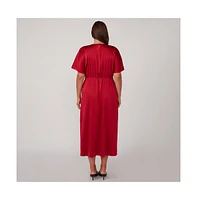 Estelle Artemis Satin Midi Dress