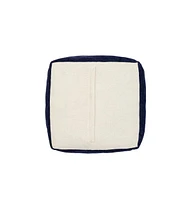 18" Blue Polyester Blend Ottoman
