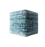 Versatile Polyester Blend Ottoman Cube for Seating or Storage
