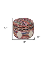 Cotton Blend Ottoman for Living Room Bedroom Seating and Home Decor