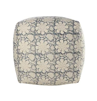 20" Beige 100% Cotton Ottoman